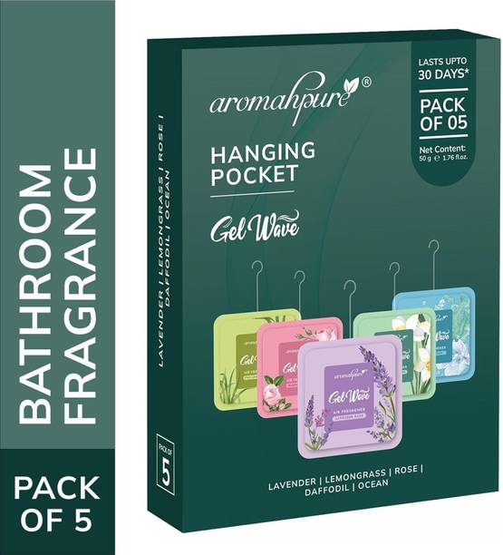 Aromahpure Gel Wave Bathroom Freshener Assorted Set of 5 Gel-Based hanging Pocket freshener Blocks GEL-WAVE