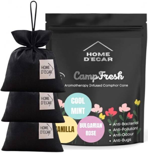 Home décor Vanilla Potpourri 100% Organic Camphor Square (Rose + Cool Mint + Vanilla) Air Freshener For Car, Wardrobe