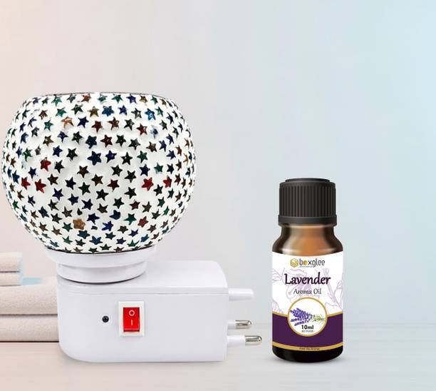 Boxglee Multifragrance Aroma Oil Night Lamp Kapoor Dani with Lavender Oil 10ML for Home,Office Decor