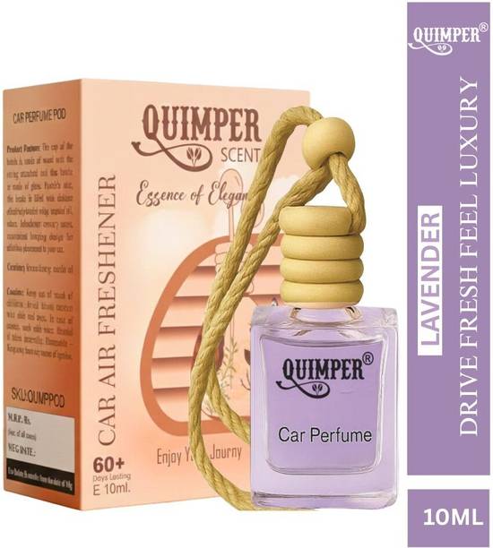 quimper LAVENDER Hanging Car perfume Room Air Freshener Car Freshener Diffuser Set Lavender Car Air Freshener 10ml – Long-Lasting Relaxing Floral Aroma | Premium Natural Diffuser for Car, Home & Offic