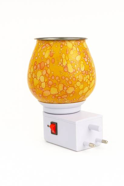 shrijan innovation S I New Marble Printed Electric Kapoordani Lamp (7Color Changing) Aroma Oil Premium Unique Marble Printed Design multi Color Electric Air Freshener Kapoordani Night
