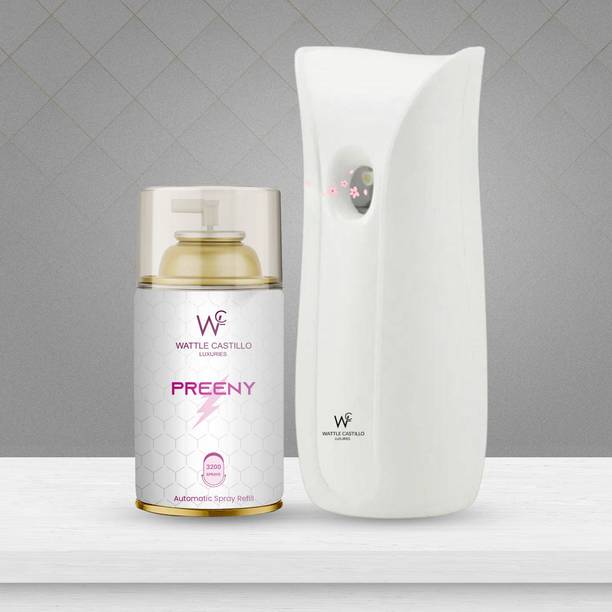 Wattle Castillo Automatic Room Air Freshener Kit (Air Dispenser + Preeny- 265ml) 3000+Sprays Automatic Spray WCL-265ml-Machine01-Preeny