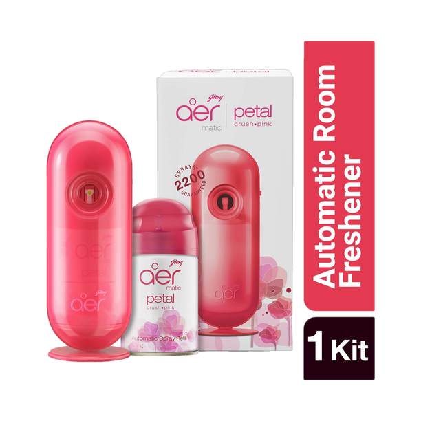 Godrej Aer Matic Room Freshener - Petal Crush Pink Automatic Spray Matic Combi