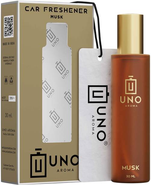UNO AROMA Musk Fragrance Car Freshener Spray Musk Car Freshener Perfume With Elegant Car Hanging For All Day Long Immense Delightful Fragrance