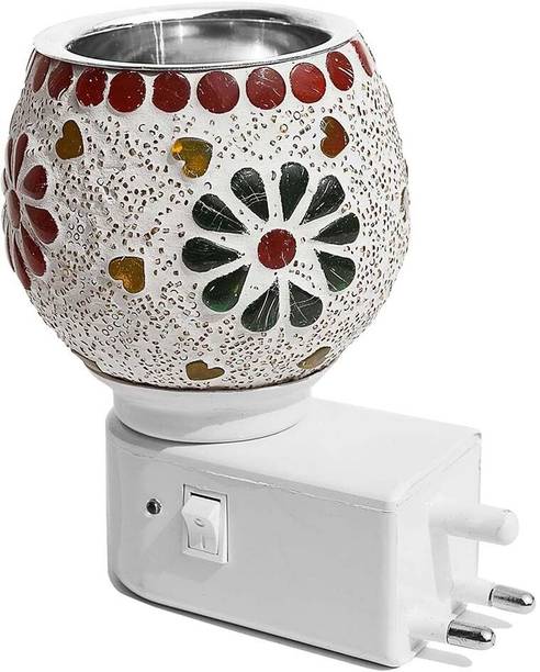 Pure Source India Mosaic Electric Aroma Diffuser, Kapoor Dani/Night Lamp, Essential Oil Camphor Burner Diffuser PSI-MOSAIC-ARMBRNR-FLRDSGN