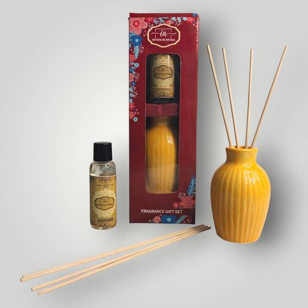 IMPERIUM AROMA lavender Diffuser Set Luxury Lavender Bloom Crystal Reed Diffuser Set with Long Lasting Floral Aroma | Premium Home Fragrance Decor for Bedroom, Living Room, Office, Bathroom & Elegant Gift Purpose
