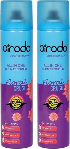 AIRODO Floral Fresh Spray Room Freshener | All In One| FLORAL CRUSH (250ML) Pack of 2