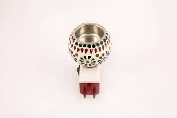 PeepalComm Electric Kapoor Dani Lamp with Switch to Toggle Between Burner and Lamp With_S 1 Aroma Oil, Diffuser Electric Kapoor Dani Oil Burner Lamp with Switch to Toggle Between Burner and Lamp With 1 High Scented Oil Of 10 Ml ( Color Pattern Design may Assorted Shipped As Per Availablity) C1