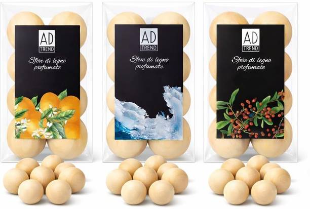 BME Multi Fragrance Blocks 24 Pcs Fragrance Wooden Scented Balls, Wooden Balls with Sandalwood & Cedar Fragrance, Wooden Ball Blocks for Clothes & Home Fragrance
