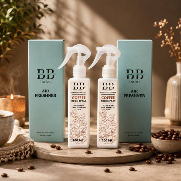 boka boki coffee Car Freshener Spray Combo of 2 Air Freshener Spray,Coffee For Home Office, Bedroom, Drawing Room No Chemicals, Artifical Fragrance