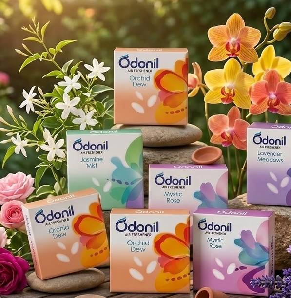 Odonil Lavender meadows, Long Lasting Odour, Assorted Blocks Blocks Air Freshener Spray | Removes Foul Smell Instantly