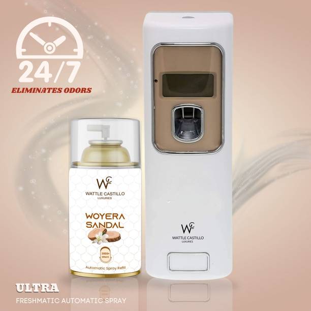 Wattle Castillo Automatic Air Freshener Dispenser & Woyera Sandal Refill-265ml(Dispenser+Refill) Automatic Spray, Diffuser Set Automatic Air Freshener Dispenser And Refill