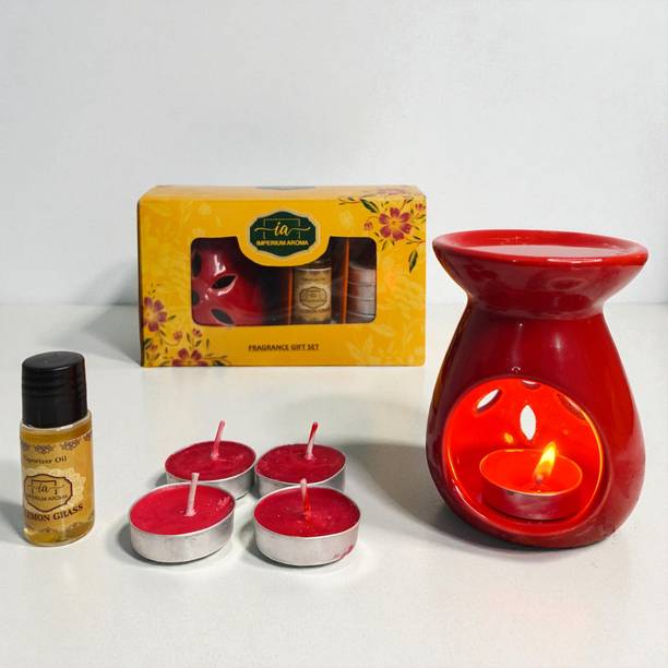 IMPERIUM AROMA Lemon grass Diffuser Pure Source India Ceramic Aroma Burner Oil Diffuser with Tealight Candle – Essential Oil Wax Melt Burner for Home Fragrance, Spa, Bedroom & Living Room