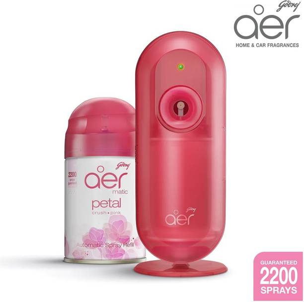 Godrej Aer Petal Crush Pink Automatic Spray Matic Kit - With Flexi Control | Petal Crush Pink