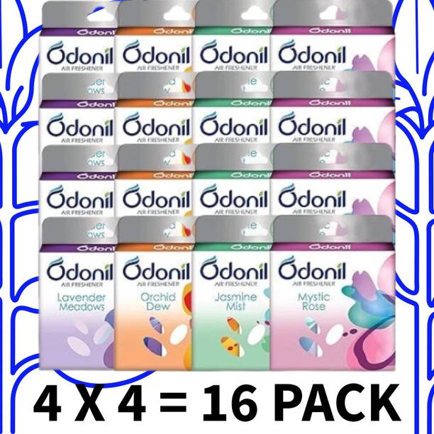 Odonil Lavender, Rose, Jasmin, orange Car Freshener Blocks LEVENDER, JESMINE, MYSTIC ROSE , ORCHID DEW Blocks Blocks LEVENDER, JESMINE, MYSTIC ROSE , ORCHID DEW Blocks Blocks pack of 16