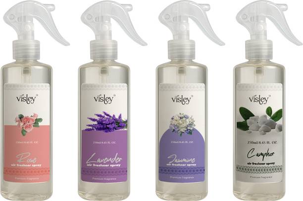 Visley Rose+Lavender+Jasmine+Camphor Air Freshener Spray Freshness Redefined, Naturally and Purely