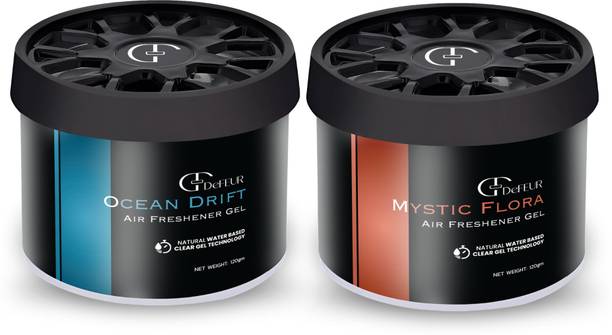 DeFEUR Ocean Drift & Mystic Flora, Gel Car Perfume, Long lasting Upto 45 Days Car Freshener Diffuser Gel Car Perfume Gel