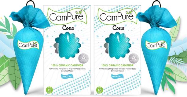 CamPure Cone Original - Pack of 2 Potpourri Camphor Cone Original - Room Freshener, Mosquito - Insect Repellent - Pack Of 2