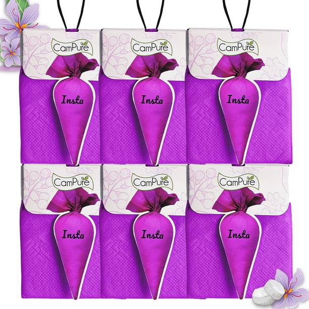 CamPure Insta Pouch (Lavender) Pack Of 6 - 100% Organic Potpourri Insta Pouch (Lavender) Pack Of 6 - 100% Organic | Air Freshener For Car, Wardrobe, Office Cabin's, Drawers, Travel Bag & Bathroom