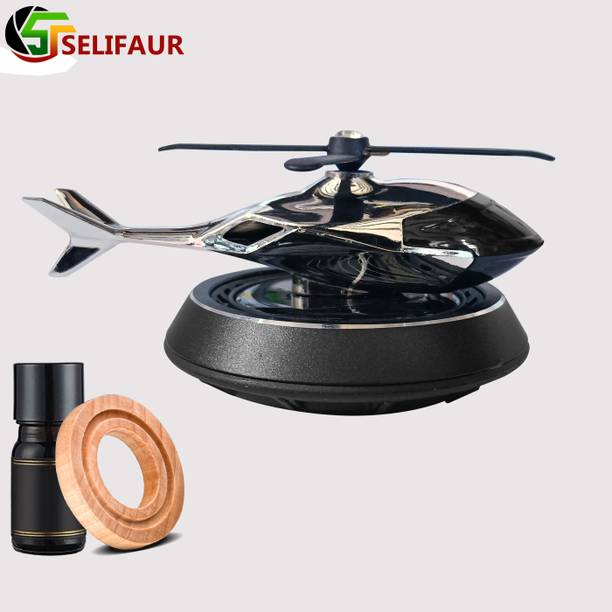 Selifaur Black Car Freshener French Perfume Solar Power Car Dashboard Helicopter Diffuser Set Air Freshener French Perfume
