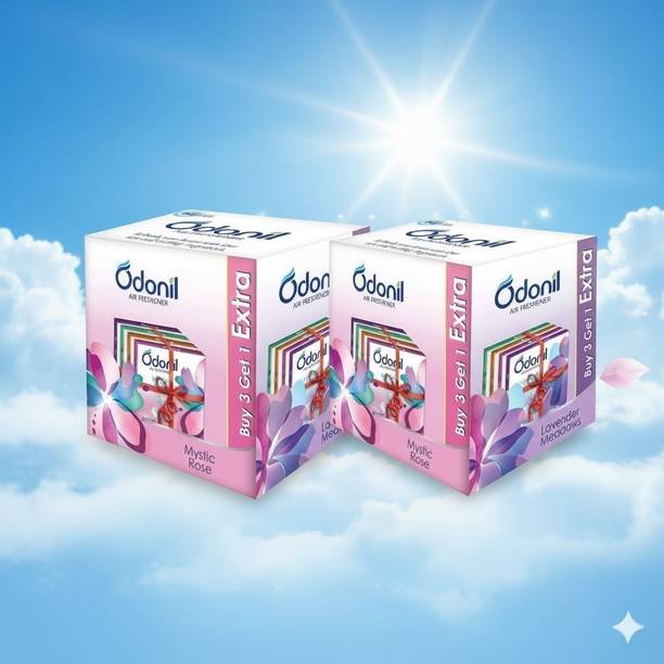 Odonil LEVENDER, JESMINE, MYSTIC ROSE , ORCHID DEW, Long Lasting Odour (4 x 50 g) Blocks mystic rose