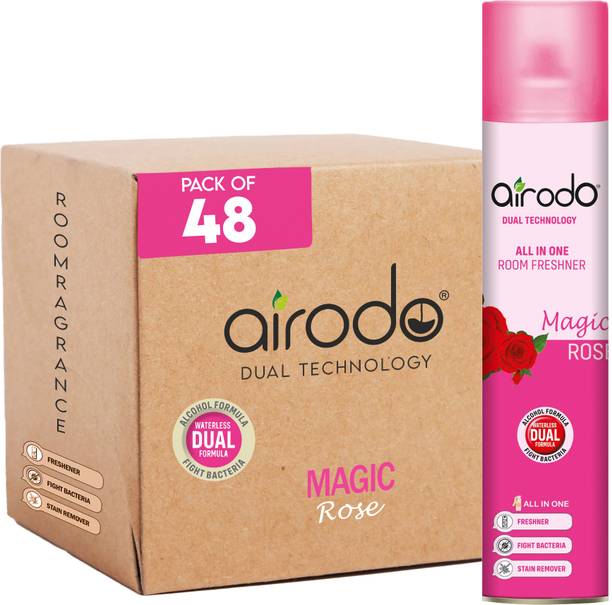 AIRODO Magic Rose Room Air Freshener Spray | Long-Lasting | Home & Office | Pack of 48 Spray Rose