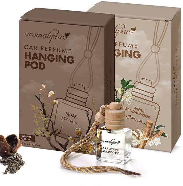 Aromahpure Sandalwood and Musk Car Freshener Diffuser Pack of 2 Hanging Pod Air Freshener