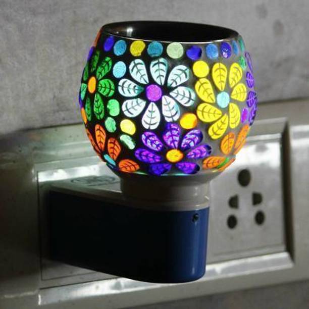 peepalcomm Electrical Oil Camphor Diffuser with On Off Switch Between Burner & Lamp With 1 Aroma Oil, Diffuser Multipurpose Ceramic Electric Kapurdani with Night Lamp Aroma Kapoor Dani (Random Design Will be Sent)