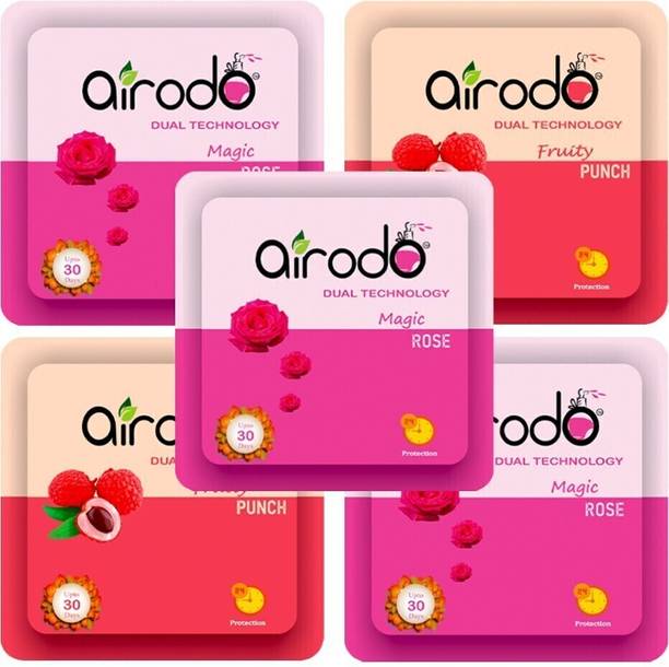 AIRODO Pocket Gel Air Freshener |Mix Scents (Magical Rose | Fruit Punch) (pack of 3) Blocks Pocket Gel Air Freshener |Mix Scents (Magical Rose | Fruit Punch) (pack of 5)