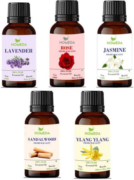 Homeda Lavender Rose Jasmine Sandalwood Ylang Ylang Aroma Oil