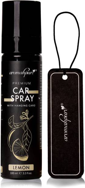 Aromahpure Lemon Car Freshener Spray Premium Perfume Mist With Hanging Card |Long Lasting 800+ Sprays|Travel Friendly