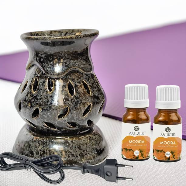 Aatiutik Mogra Home Fragrance Oil Burner, Electric Air Freshener Aroma Diffuser, Aroma Oil Aroma Ceramic Electric Diffuser