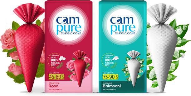 CamPure Cone Air Freshener - Bhimseni & Rose - Pack of 2 Potpourri Cone Air Freshener - Bhimseni & Rose - Pack of 2