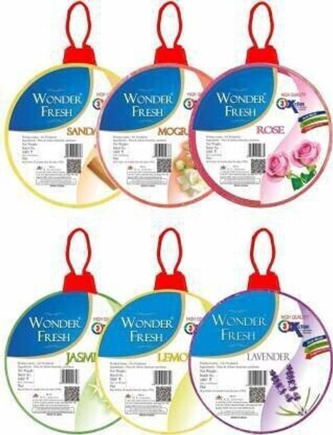 wonder fresh Air Fresheners, Bathroom Fresheners, Toilet Fresheners, Bathroom fresheners Block, Toilet Fresheners Block, Air fresheners Block, Fragrance Block, Mogra, Sandal, Lavender, Rose, Jasmin, Lavender, Pack of 6 Blocks Air fresheners Flowers 60g Each - Pack of 6