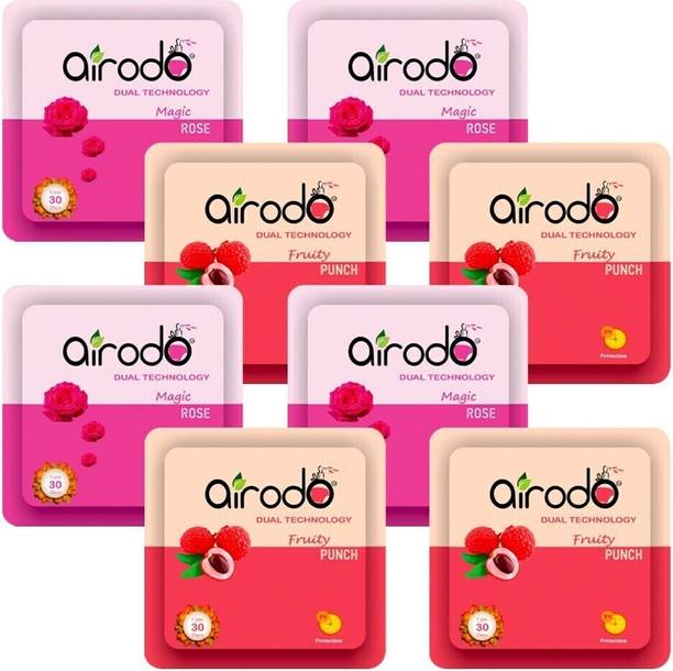 AIRODO Pocket Gel Air Freshener |Mix Scents (Magical Rose | Fruit Punch) (pack of 8) Blocks Pocket Gel Air Freshener |Mix Scents (Magical Rose | Fruit Punch) (pack of 8)