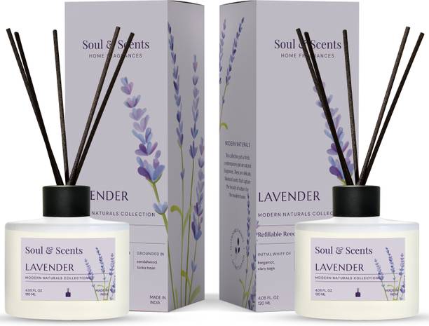 Soul & Scents Lavender Home, Office Fragrance Diffuser Set, Aroma Oil LAVENDER REED DIFFUSER