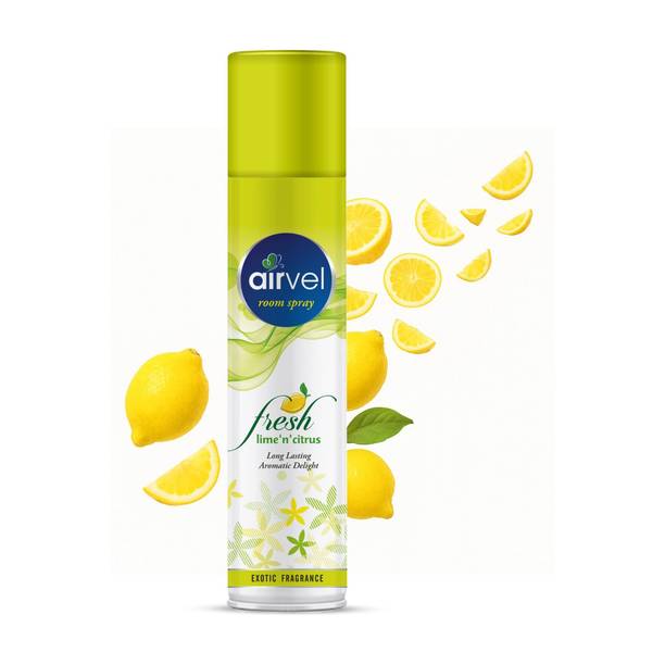Airvel Fresh Lime 'n' citrus Spray Room Freshener for Home & Bathroom