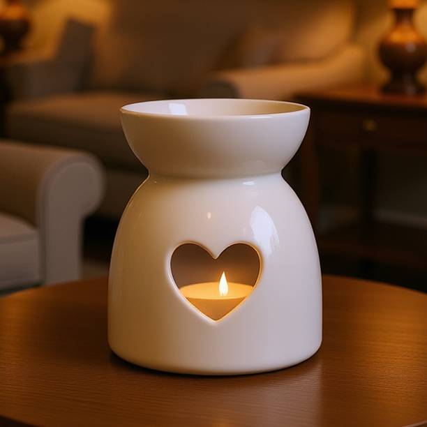ULLASSA Aroma Diffuser Set Heart-Shaped Ceramic Diffuser for Essential & Aroma Oils, Wax Melt & Camphor