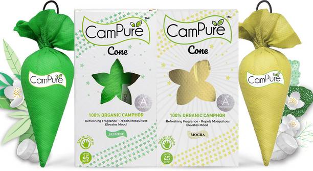 CamPure Cone Air Freshener - Mogra & Jasmine - Pack of 2 Potpourri Cone Air Freshener - Mogra & Jasmine - Pack of 2