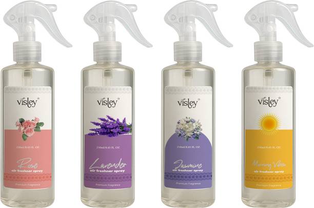Visley Pure Natural Freshness Spray (Rose+Lavender+ Jasmine+Morning Vibes) Air Freshener