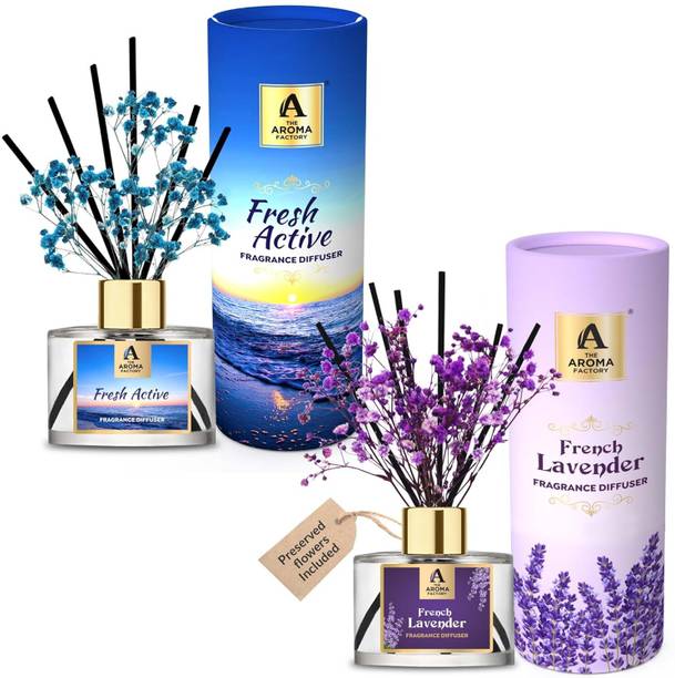 The Aroma Factory (Fresh Active & Lavender, Pack of 2) Diffuser Set (Fresh Active & Lavender, Pack of 2)
