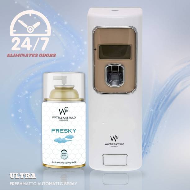 Wattle Castillo Smart Air Freshener Dispenser & Fresky Automatic Refill-265ml(Dispenser+Refill) Automatic Spray, Diffuser Set Automatic Air Freshener Dispenser And Refill
