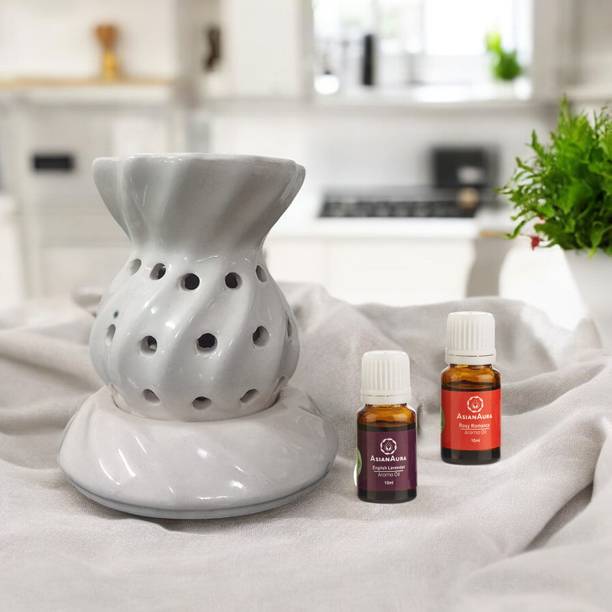 Asian Aura Aroma Oil Burner electric Ceramic Diffuser for Room Fragrance Diffuser Set T/BRN05