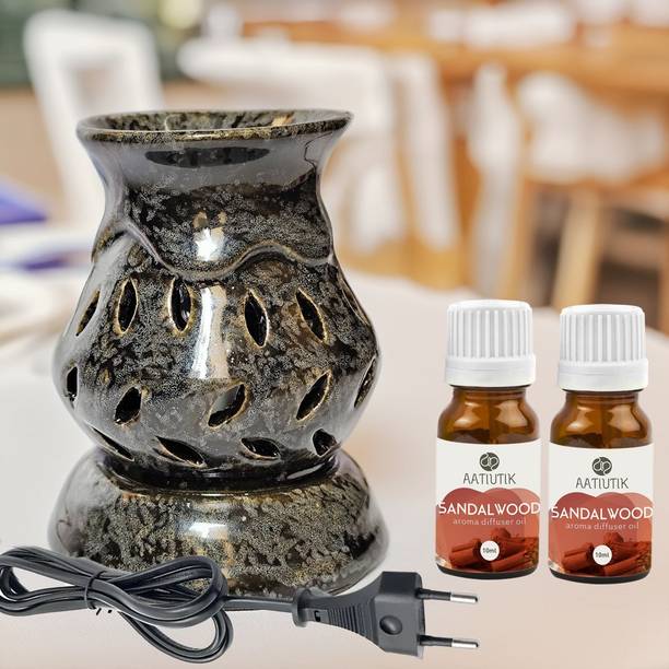 Aatiutik Sandalwood Home Fragrance Oil Burner, Electric Air Freshener Aroma Diffuser, Aroma Oil Aroma Ceramic Electric Diffuser