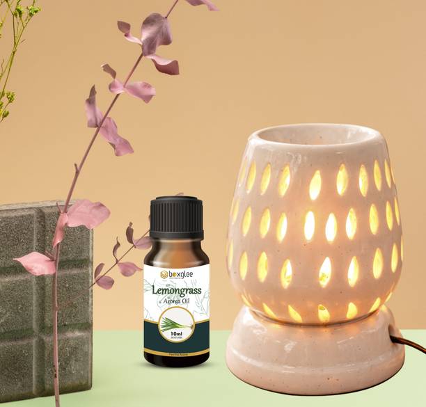 Boxglee multi fragrance Aroma Oil Premium Air Freshner Electric Aroma White Long Diffuser with Lemongrass Aroma Oil (10ml Each)| Home Fragrance Oil Diffuser.