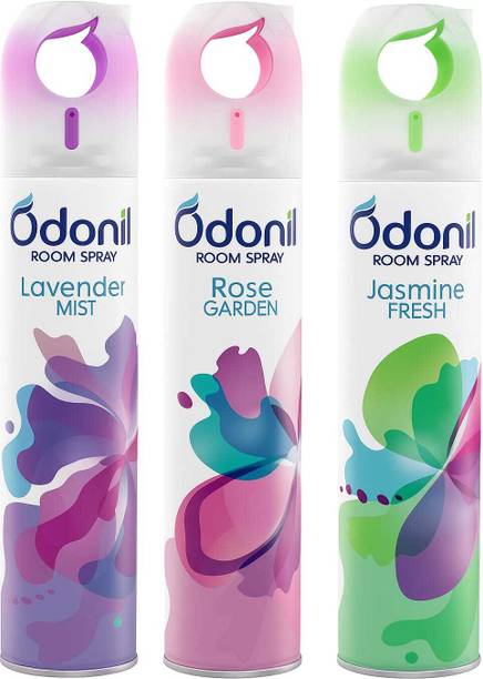 Odonil JASMINE FRESH, LAVENNDER MIST, ROSE GARDEN Spray Air Freshener Room Spray -150 ML X 2 COMBOLavender Mist & Jasmine Fresh