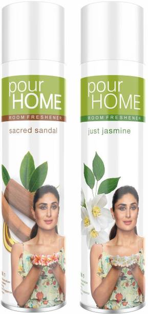 POUR HOME Sacred Sandal & Just Jasmine Spray Sacred Sandal & Just Jasmine Room Freshener Combo