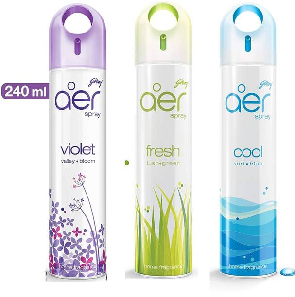 Godrej Aer Cool Surf Blue, Valley Bloom, lush green Spray lush green & Voilet & Cool
