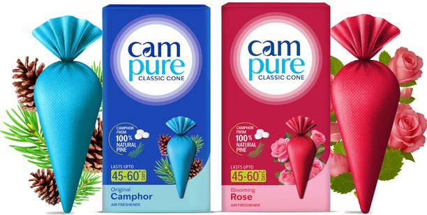 CamPure Cone Air Freshener - Original & Rose - Pack of 2 Potpourri Cone Air Freshener - Original & Rose - Pack of 2