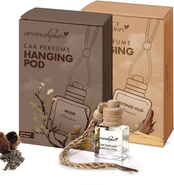 Aromahpure Oudh and Musk Car Freshener Diffuser Pack of 2 Hanging Pod Air Freshener